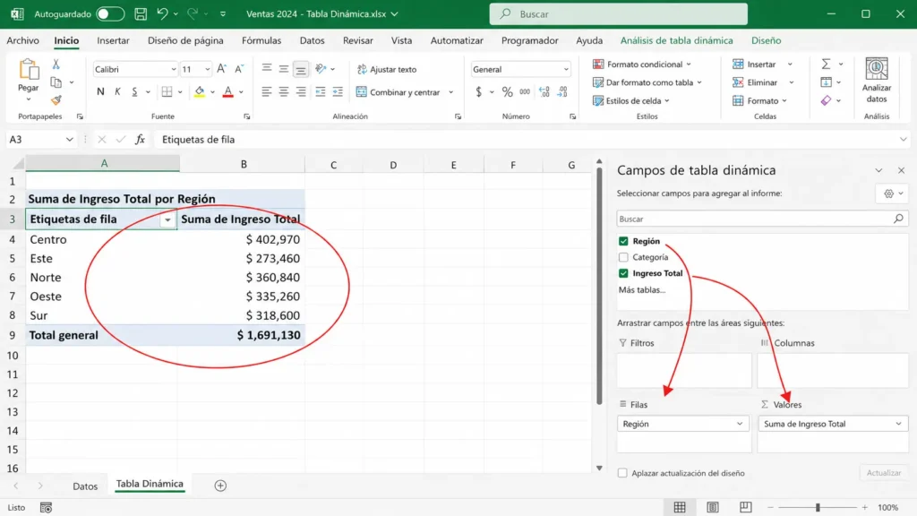 Los Mejores Cursos de Excel en 2026: Guía Paso a Paso para Elegir (con Plantilla Gratis) 2 crear tabla dinámica en Excel paso a paso